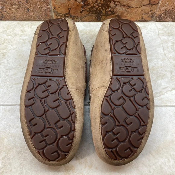 Ugg Australia Women Slippers Size 6 Moccasin Shoes Winter Soft Warm Furry Brown - Picture 8 of 14